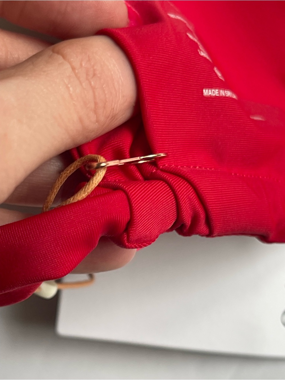 Quince NWT Red Italian Full Coverage Ring Triangle Bikini Top - Picture 7 of 7